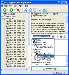 Main window with attached files