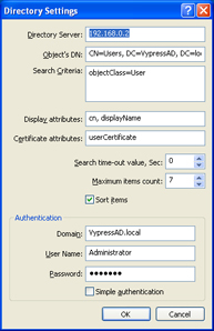 LDAP settings